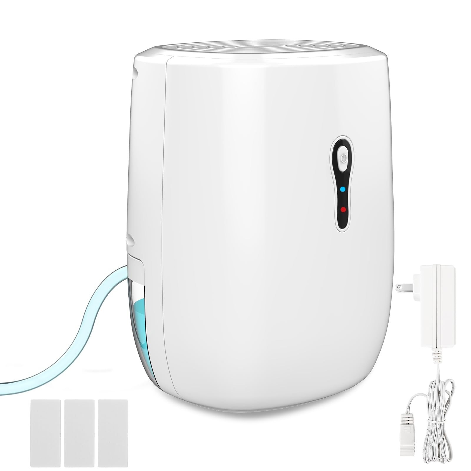 Dehumidifier with Drain Hose. Litever Small Portable Small, White