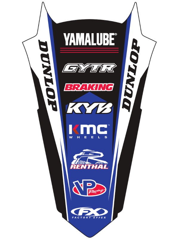 Factory Effex Rear Fender Sticker 17-32226 for Yamaha YZ450F 10-13