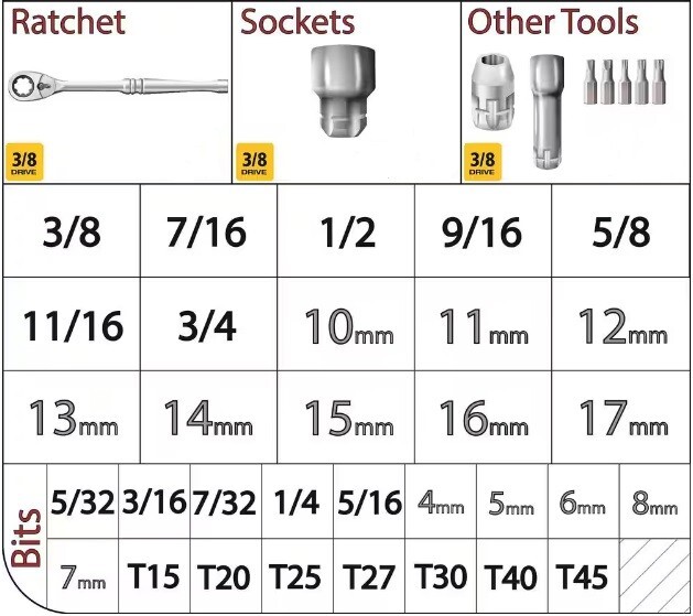 Husky Pass-Thru 3/8" Drive Socket - Ratchet - Extension - PICK ONE