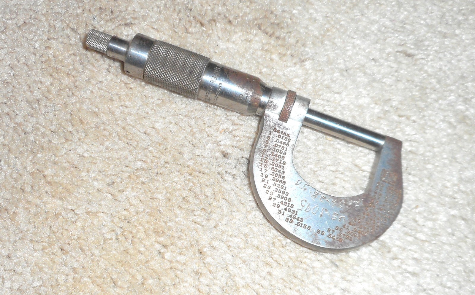 Antique Browne & Sharpe 12 Micrometer Caliper Tool w/ Case As Is