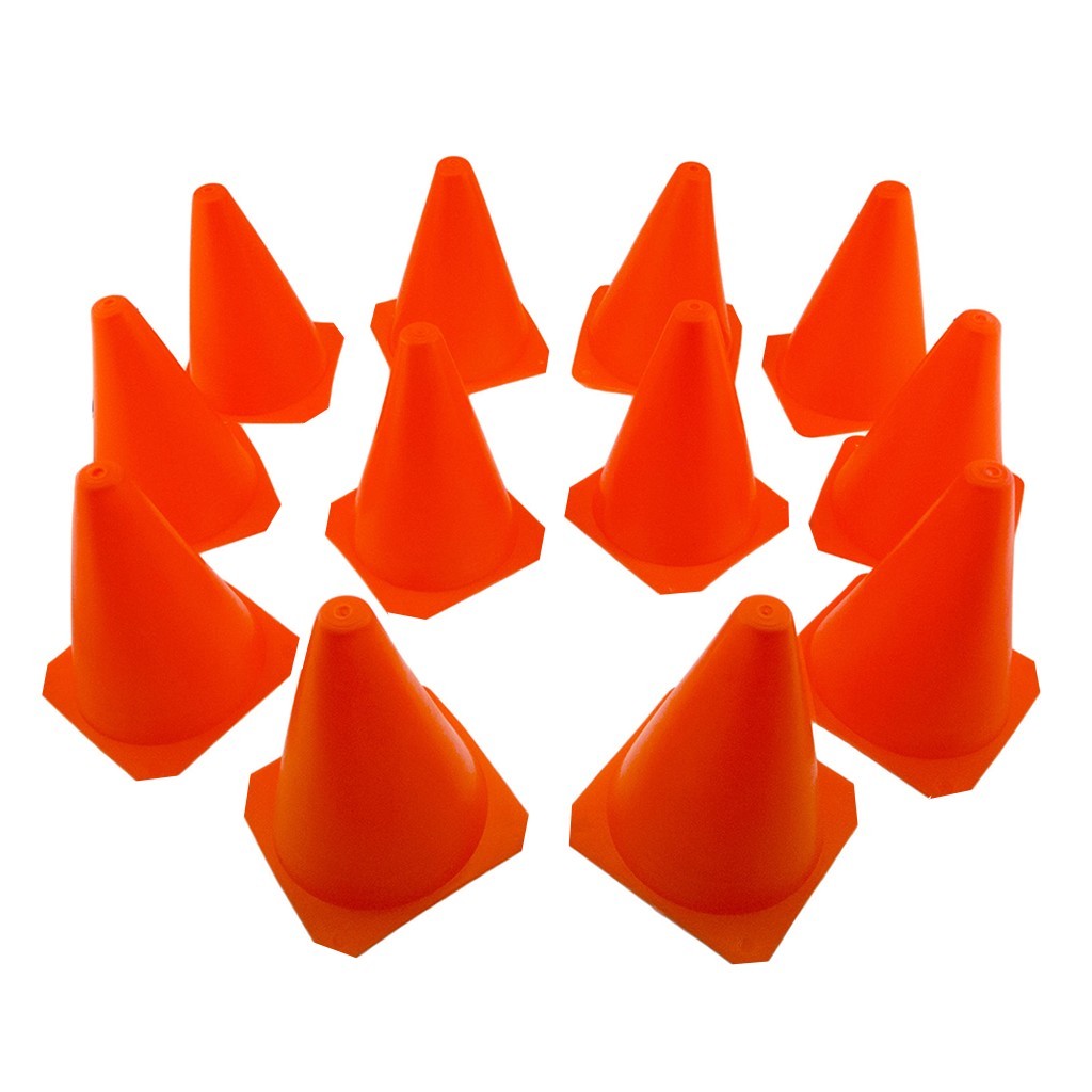 DH 7" Plastic Sport Training Cones 12 PCS Pitch Marker Football Training Cone