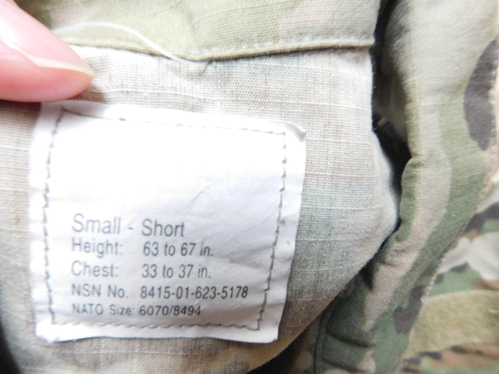 US ARMY OCP COAT SZ SMALL - SHORT