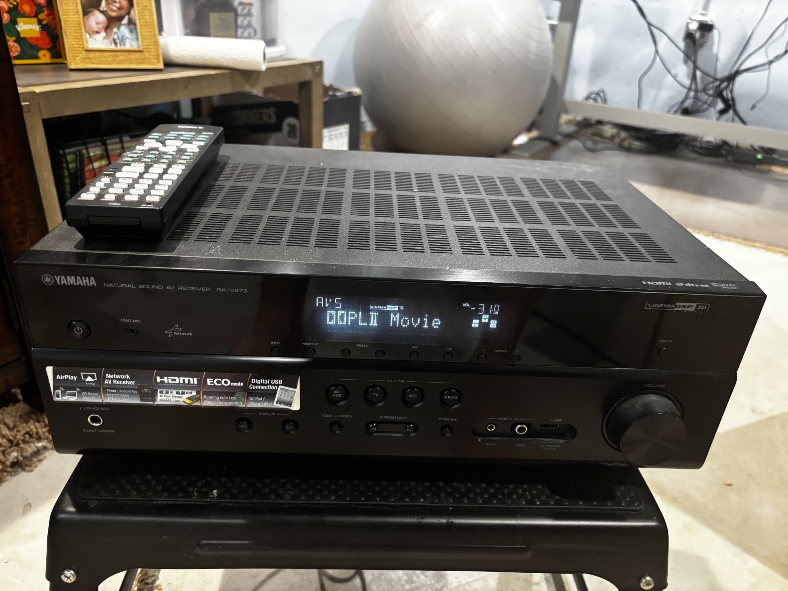 Yamaha Natural Sound AV 5.1 Channel Receiver RX-V473 Cinema DSP 3D Digital