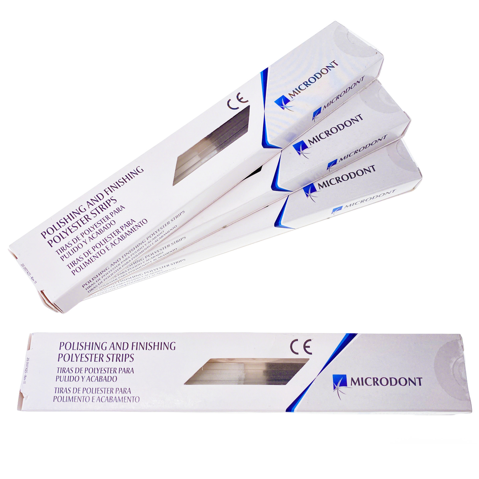 Microdont Dental Polishing Strips Polyester One 2.5 mm Medium/Fine 100 per Box