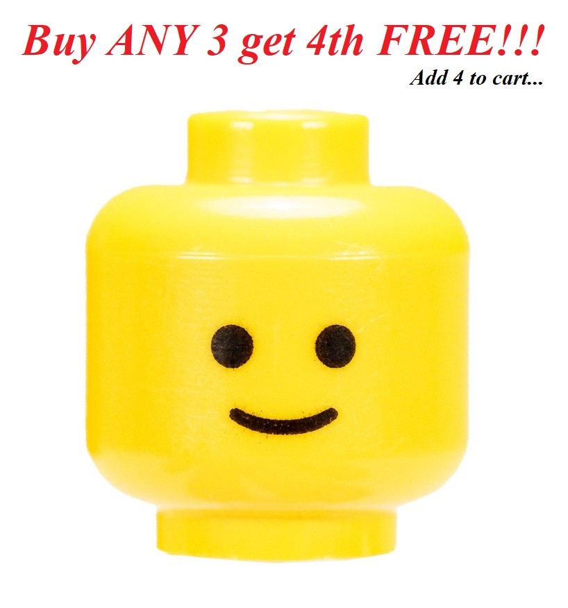 ☀️NEW Lego Male Guy Boy Man Minifig Minifigure Head People Face Standard Plain