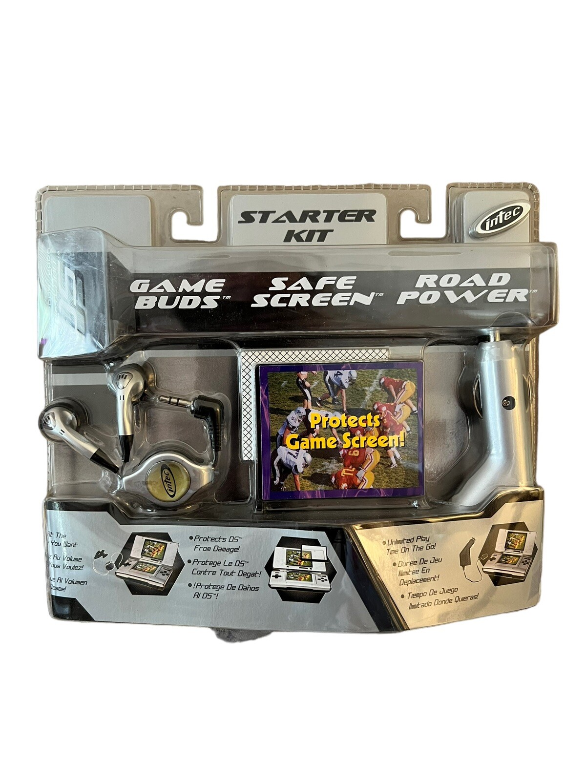 Nintendo DS Starter Kit by Intec 'Game Buds'  'Safe Screen' 'Road Power' 2004