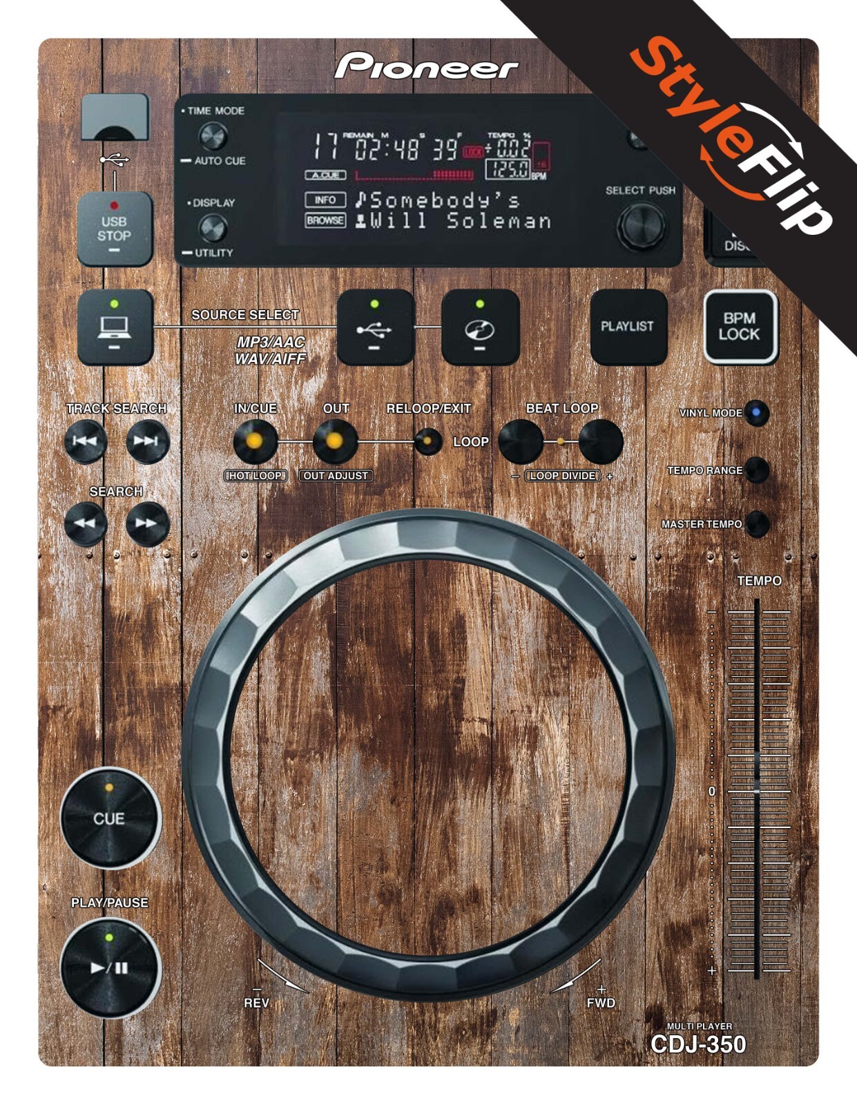 Pioneer CDJ-350 Skin | Wood #1 | Protective Decal | StyleFlip Skins