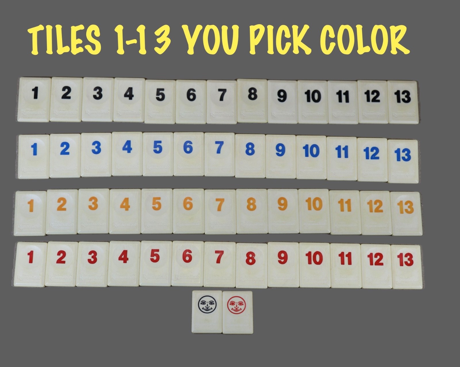 Rummikub by Pressman 1996 Complete Color Sets You Pick Deluxe Tiles, Engraved