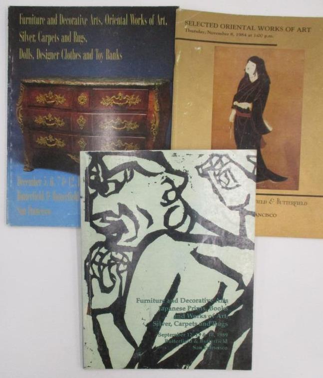 Lot of 3 Butterfield Oriental Works of Art Silver Carpets Rugs Auction Catalogs