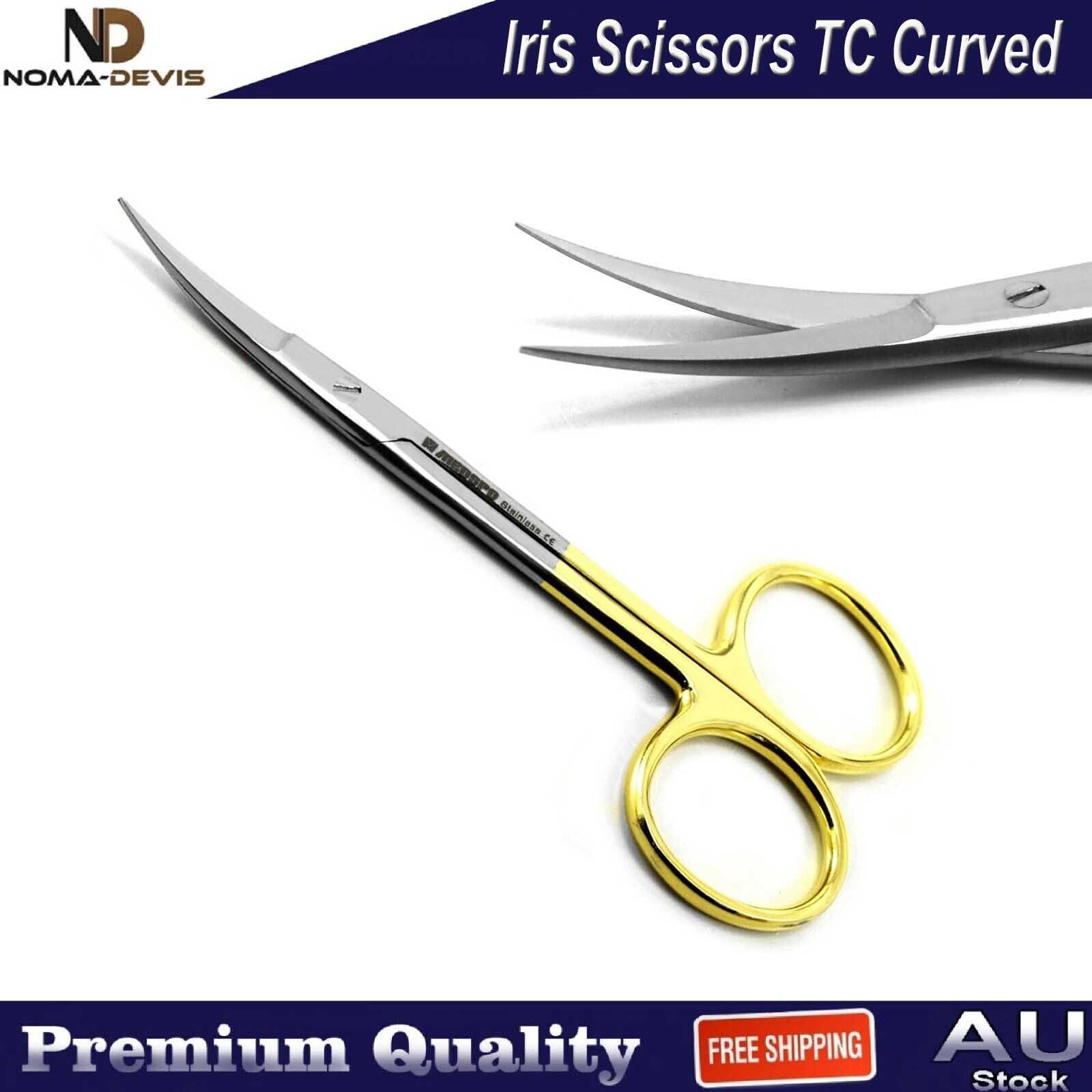Dental Iris Scissors TC Curved Suturing Dissecting Surgical Veterinary Shears CE