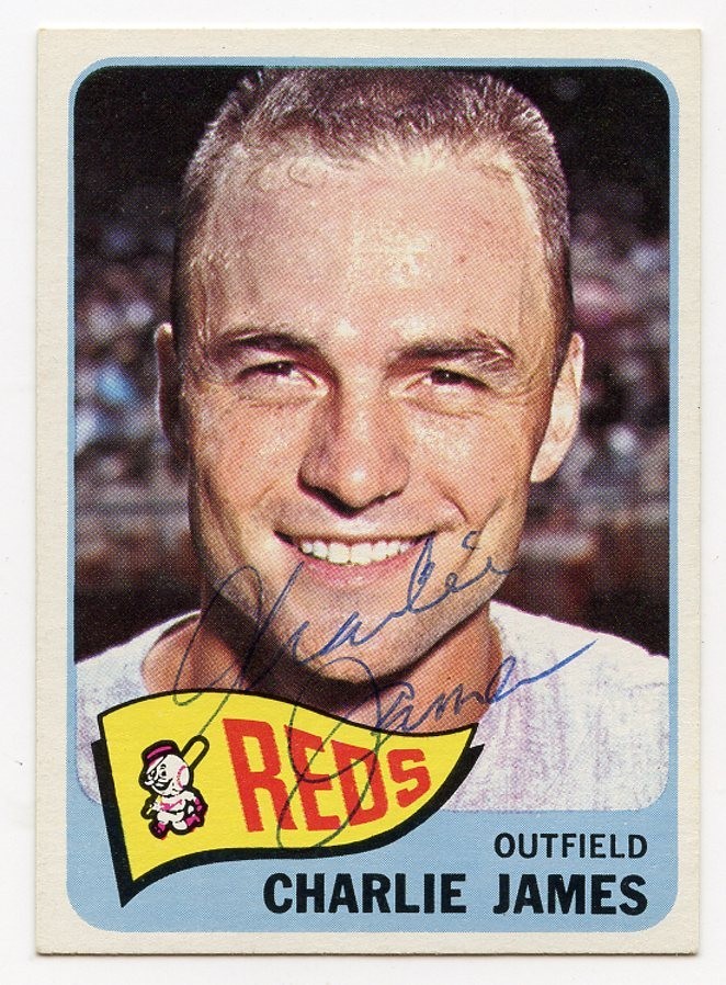 CHARLIE JAMES Signed 1965 Topps #141 NM-MT NICE!  Reds  Guaranteed Authentic KOA