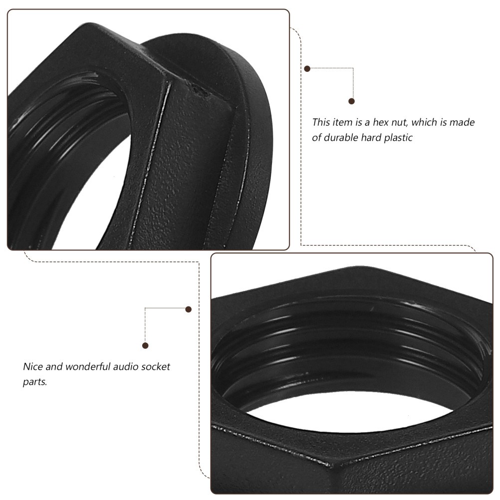 M6 Nylon Lock Nut Uk Socket Split Headphone Jack Hexagon Thin