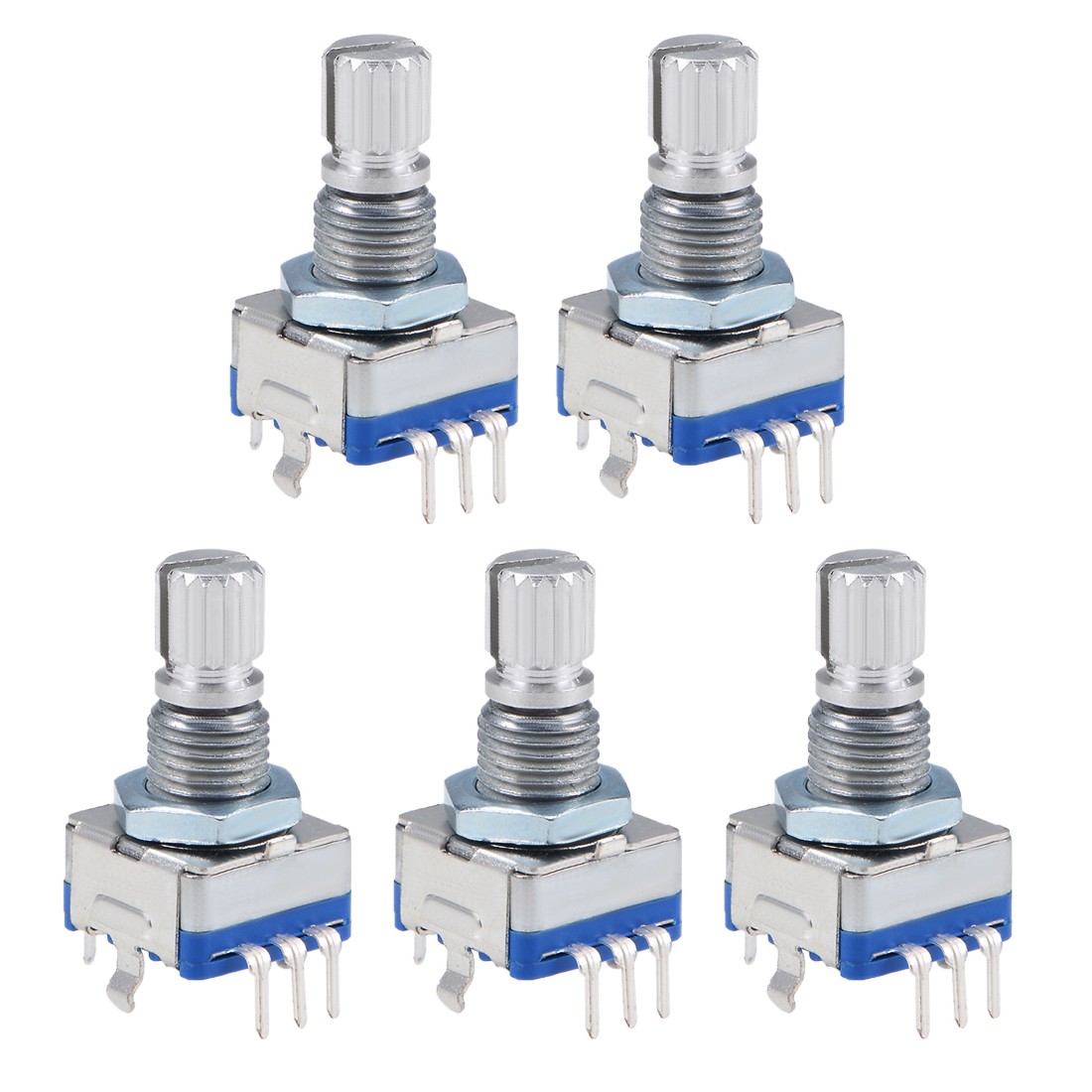 5pcs 360 Degree Rotary Encoder Code Switch Potentiometer EC11 7 Pins 15mm