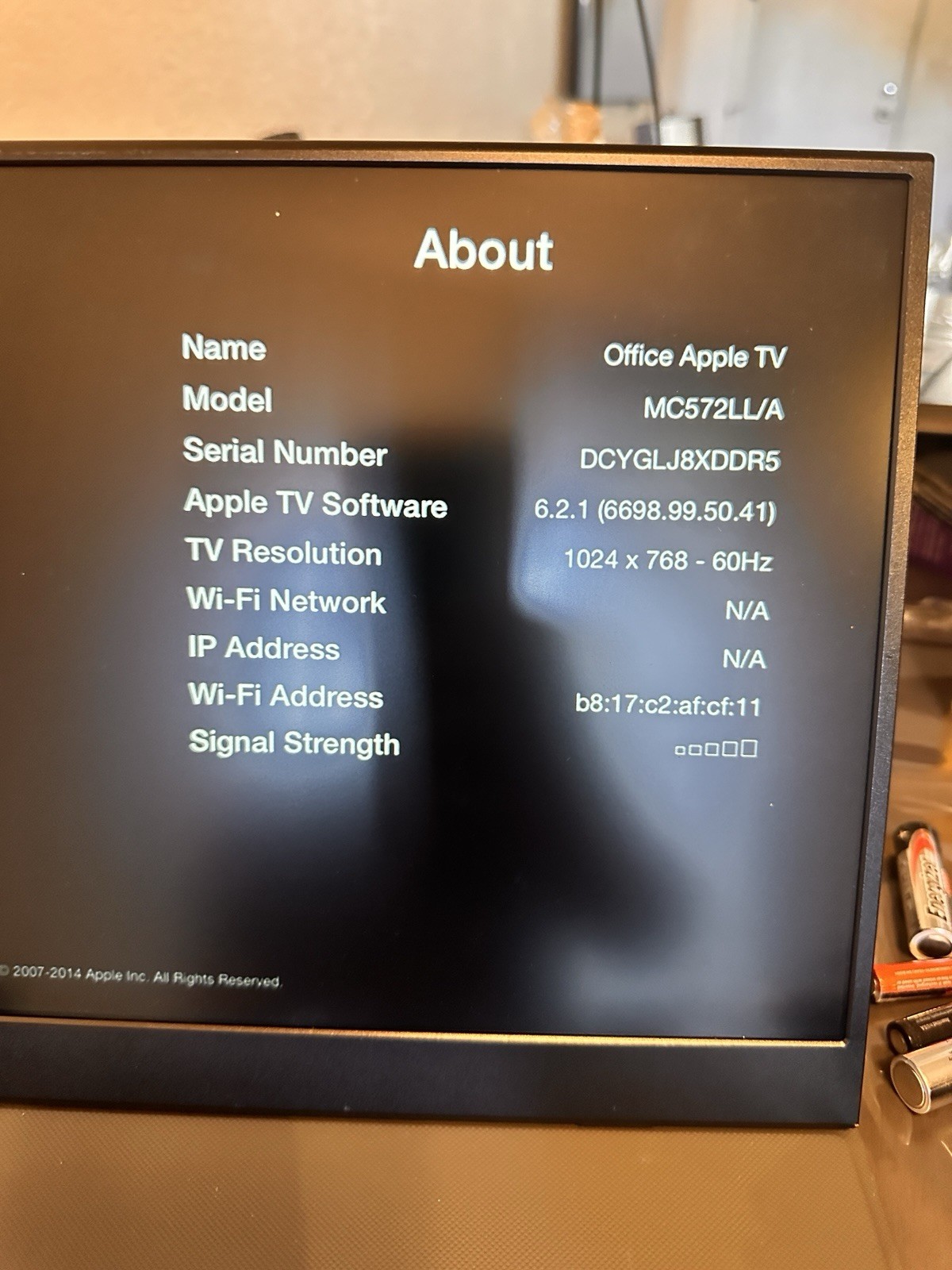 Apple TV 3rd Generation Media Player - NO POWER CORD, NO REMOTE*