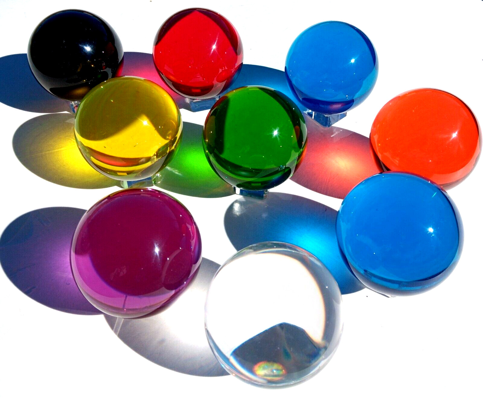 Acrylic Contact Juggling Balls 76mm - Multi/Single Ball Performance - 8 Colors!