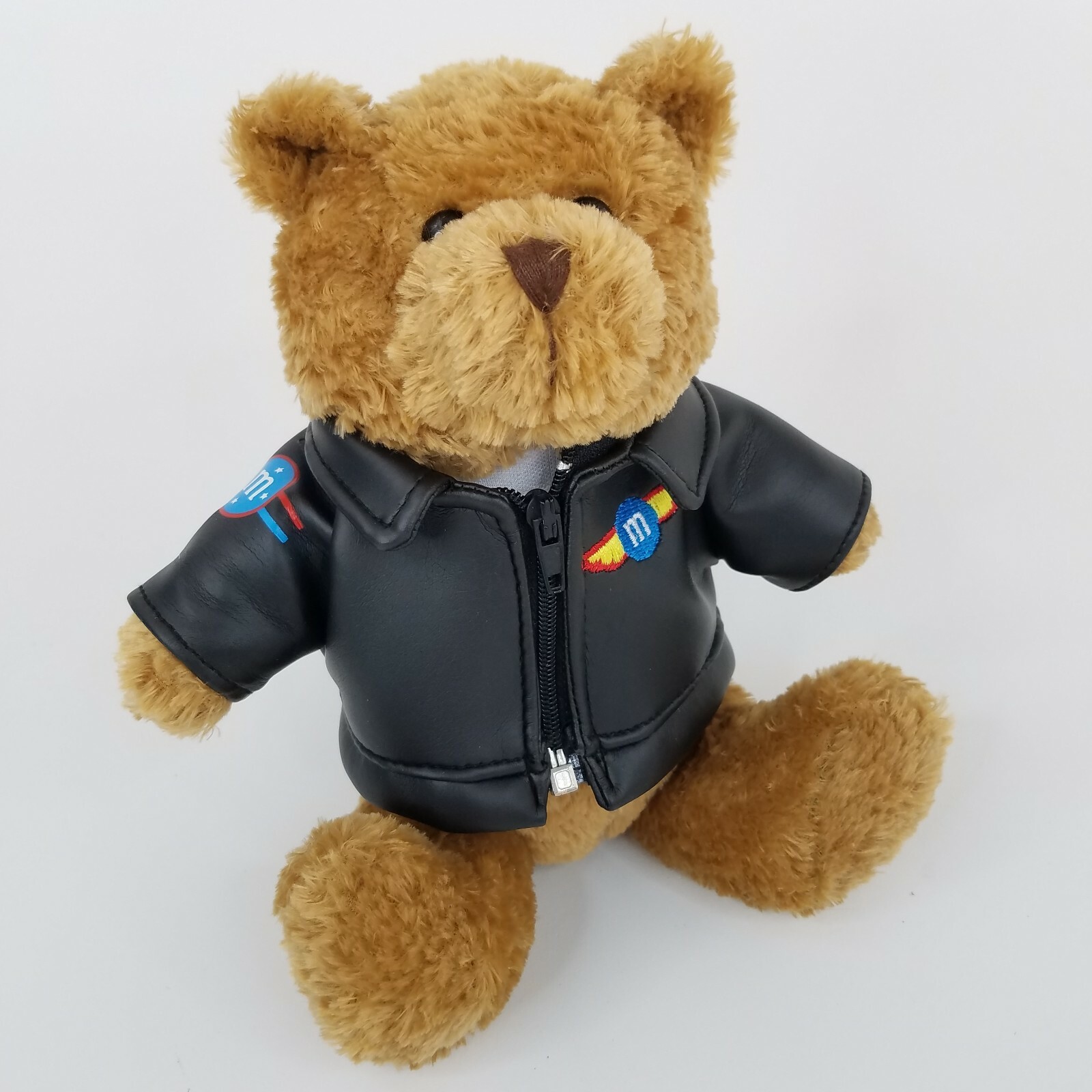 M & M Galerie Teddy Bear Leather Bomber Jacket Wings 2004 M&M 7"