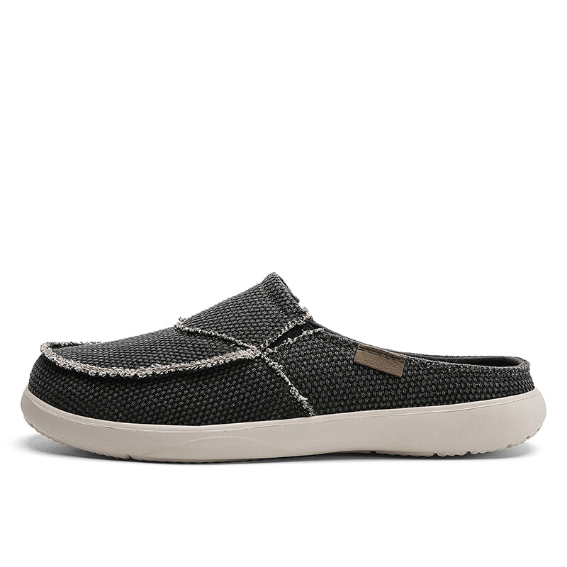 Mens Slippers with Arch Support Canvas House Slipper Slip On Clog Outdoor Shoes