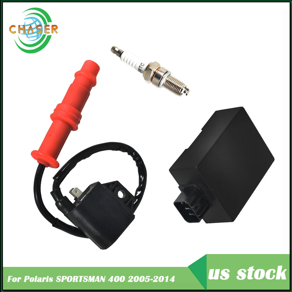 Ignition Coil Spark Plug CDI For Polaris SPORTSMAN 400 2005-2014 HAWKEYE 400 HO