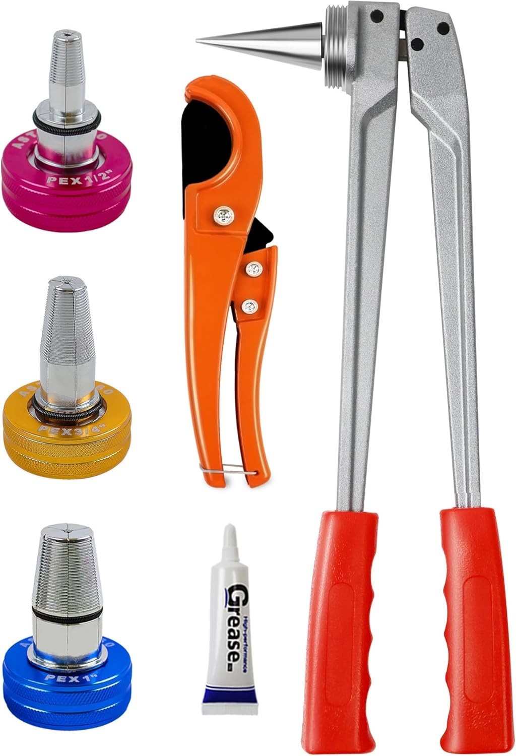 Standard PEX Expansion Tool Kit with 1/2", 3/4", and 1" Expansion Heads