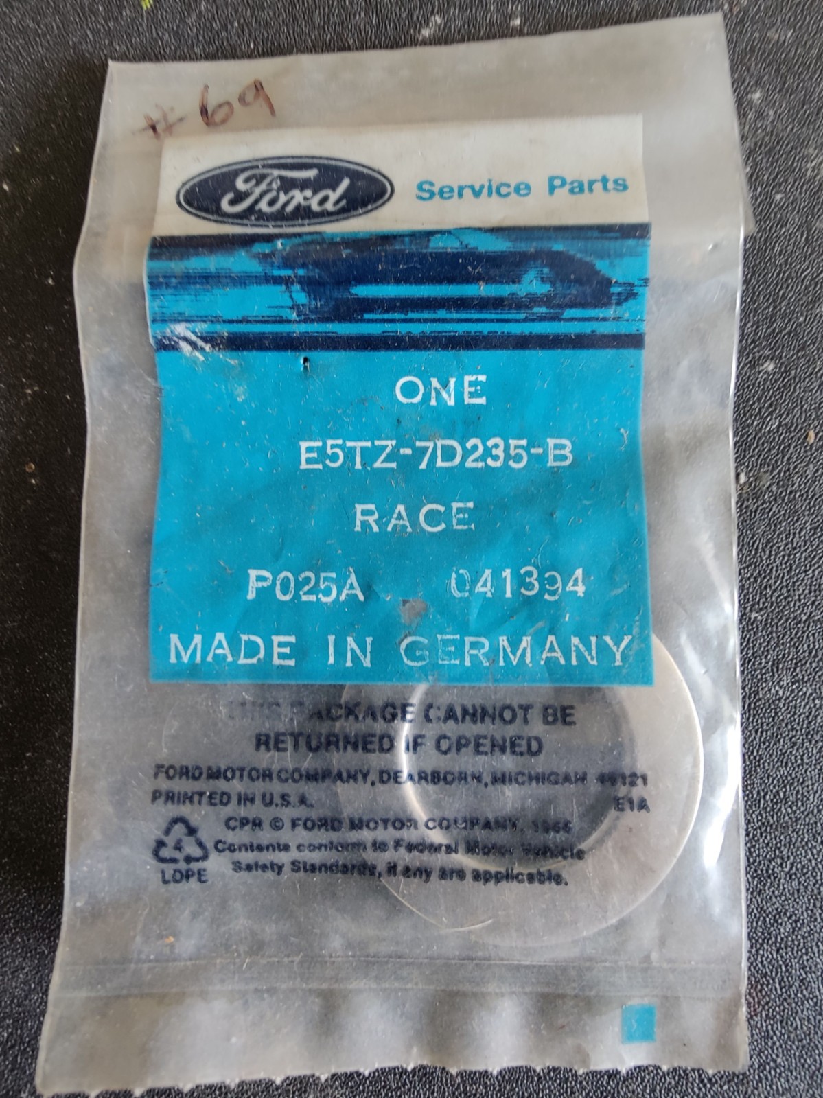 OEM NOS Ford Transmission Bearing Race # E5TZ-7D235-B / Fits 1985-1992 Ford