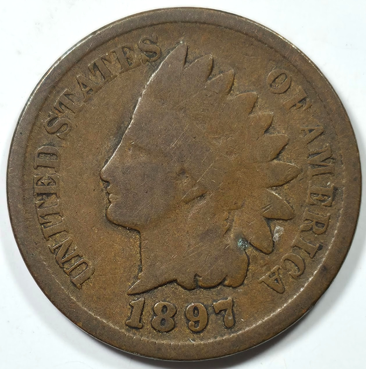 1897 INDIAN HEAD CENT 1C G GOOD CIRCULATED C221