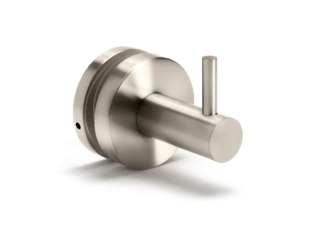 FHC PRH1PN Peg Robe/Towel Hook for 3/8" and 1/2" Glass - Polished Nickel