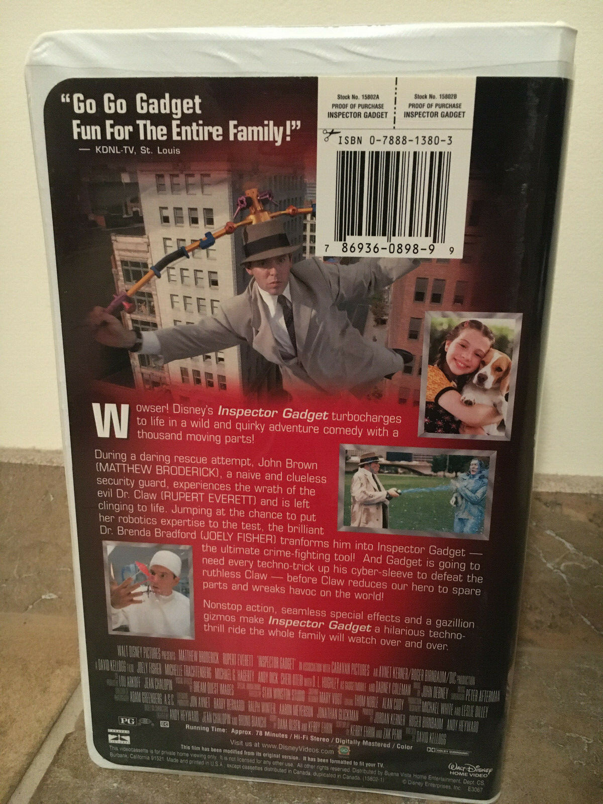 WALT DISNEY PICTURES INSPECTOR GADGET VHS CLAMBSHELL BRODERICK EVERETT