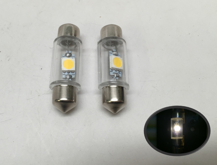 # 2Pcs Marine Boat RV Auto Car Trailer Bus LED 1 Bulb Festoon Type Warm White