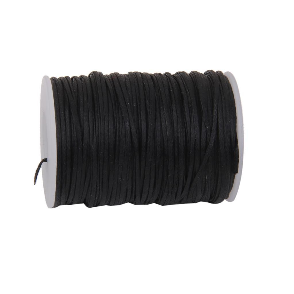 Flat Waxed Thread (Black) - 76 Yard 1.2 String Cord Sewing