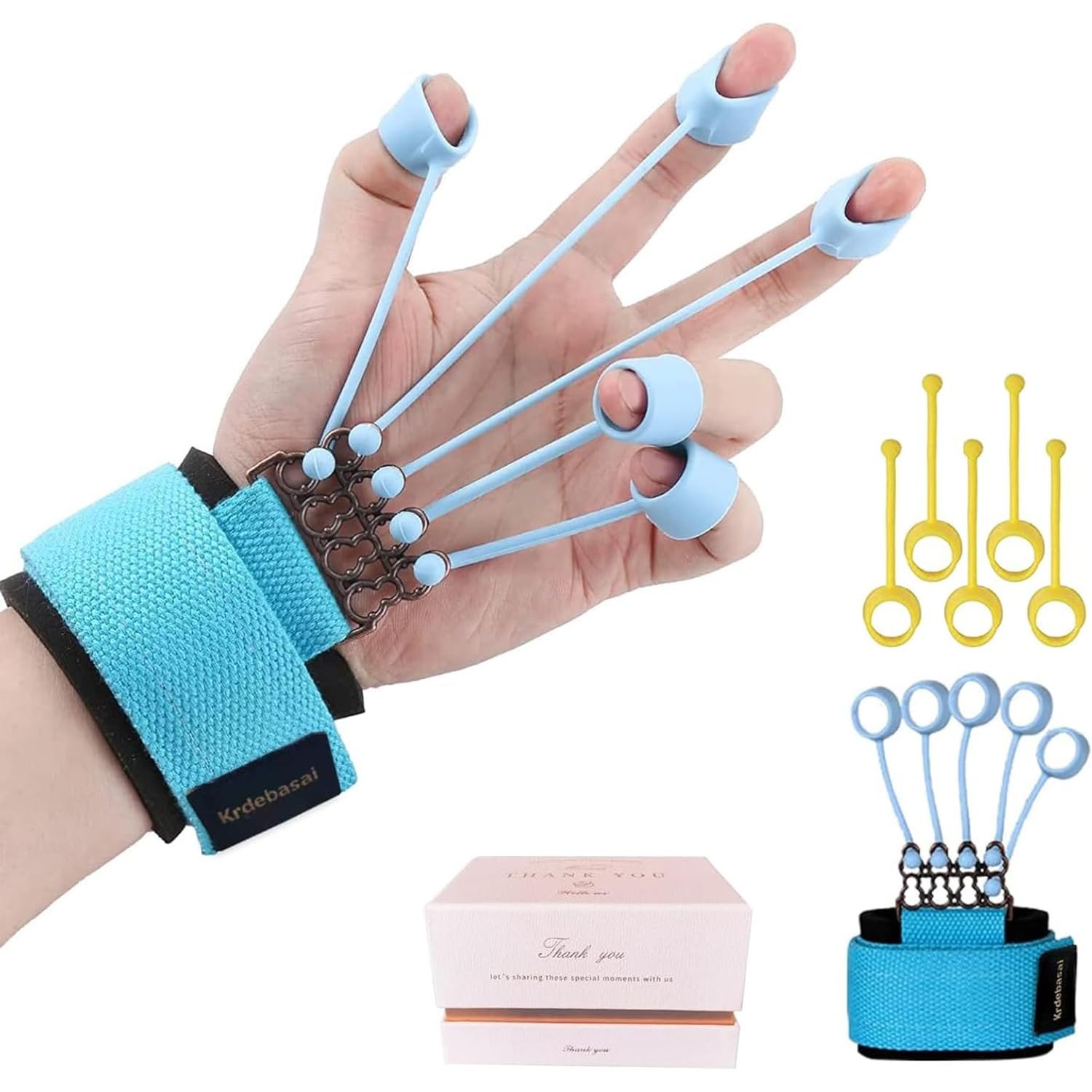 Finger Strengthener Hand Grip Strength Trainer Extension Multicolor