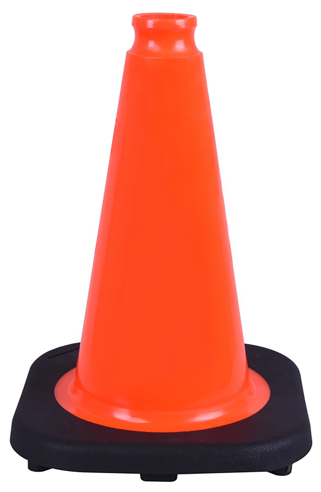 OrangeGear® 12" 2 lb. Black Base Orange PVC Traffic Cone (10 Pack)