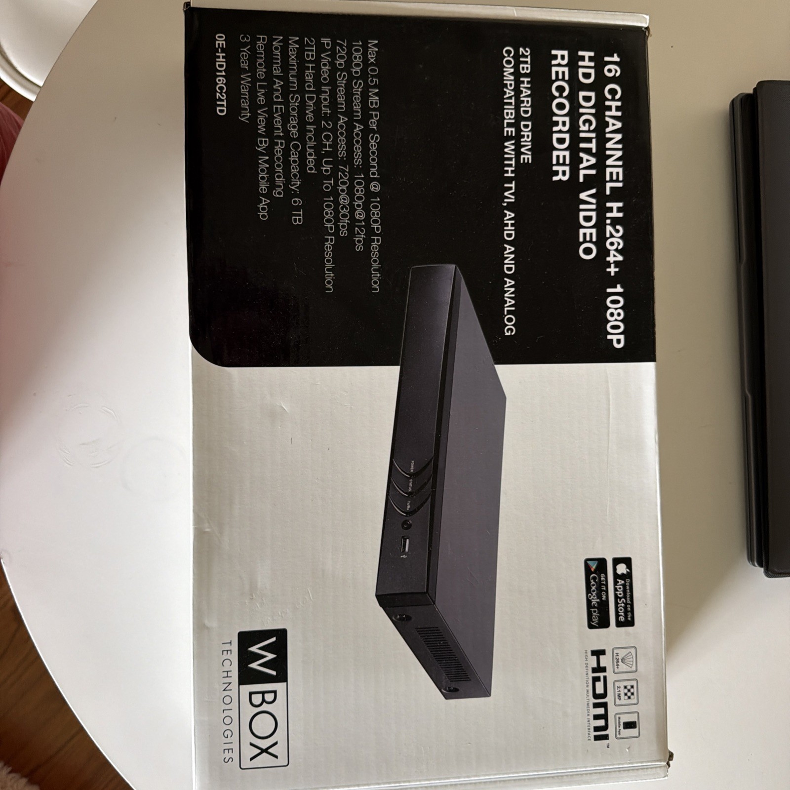 W Box Technologies H.264+ 1080P- 2TB - 16-Channel Analog HD DVR - Black
