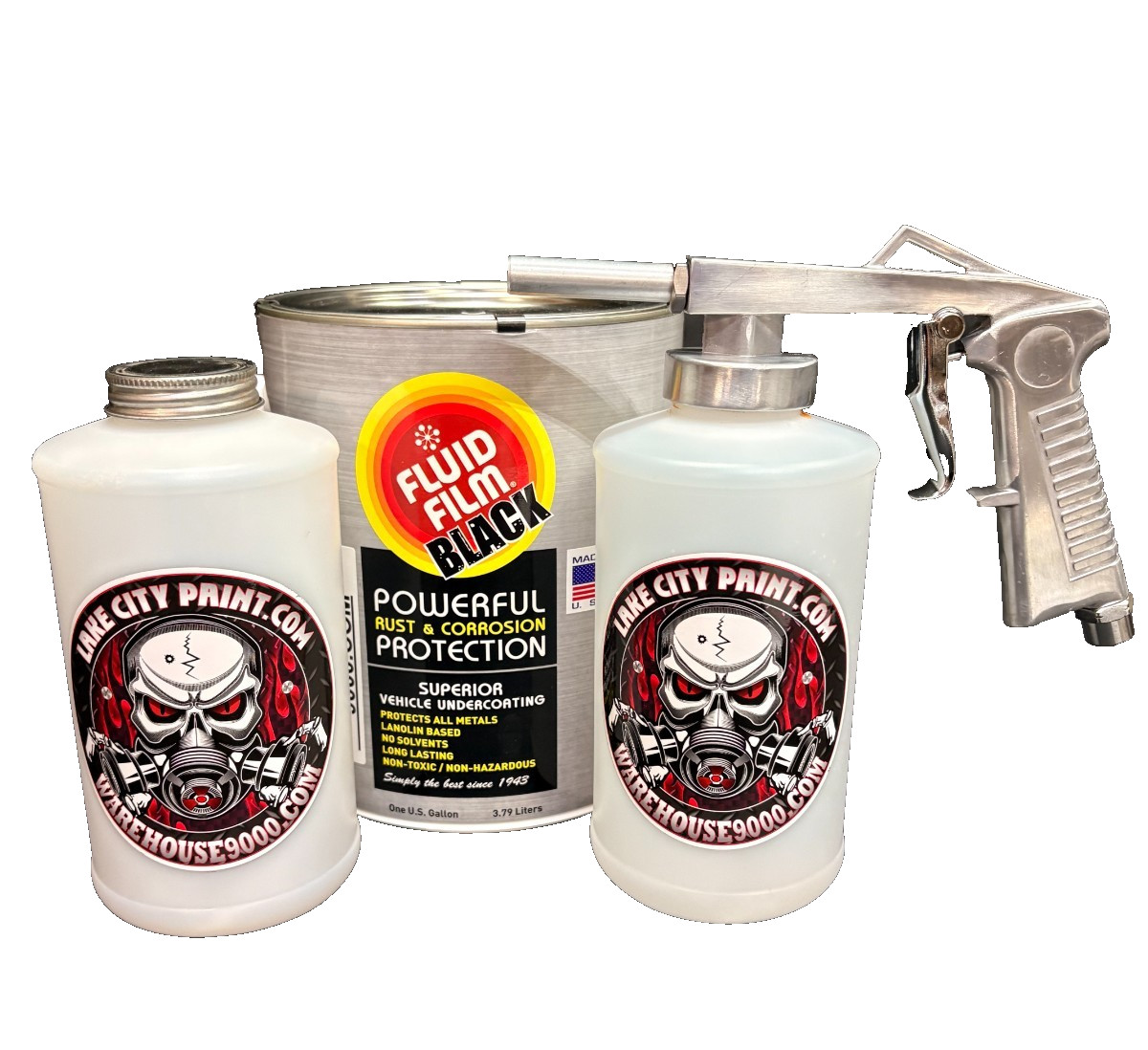 Black Fluid Film Standard Undercoating Gun Kit (2 W Quart Bottles)