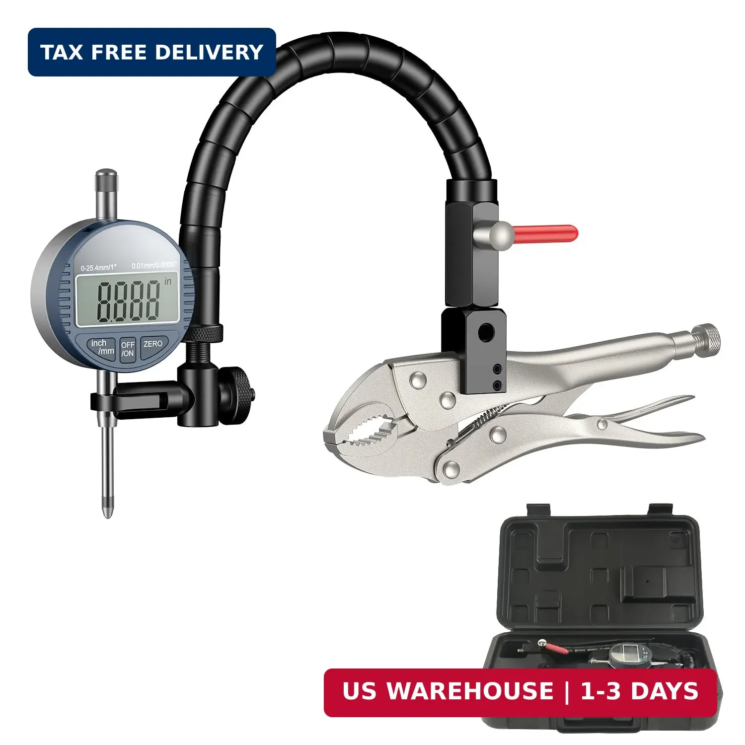 Premium Disc and Rotor/Ball Joint Digital Gage, 1'' by 0.0005'' Digital Dial Ind