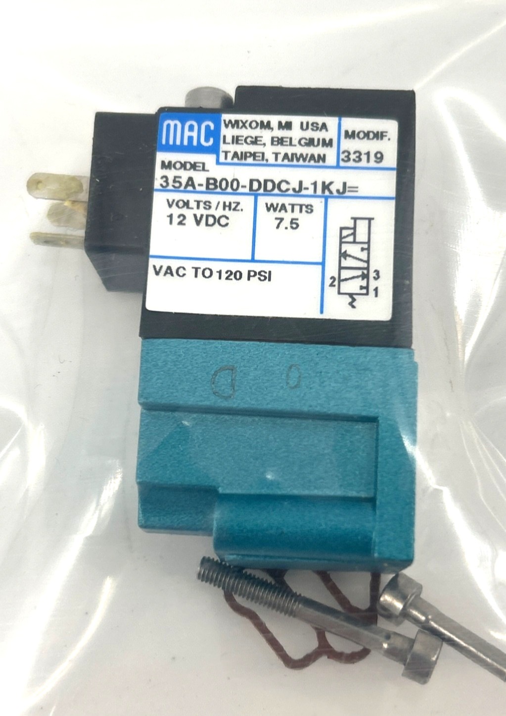 NEW NO BOX  Mac 35A-B00-DDCJ-1KJ Solenoid Valve