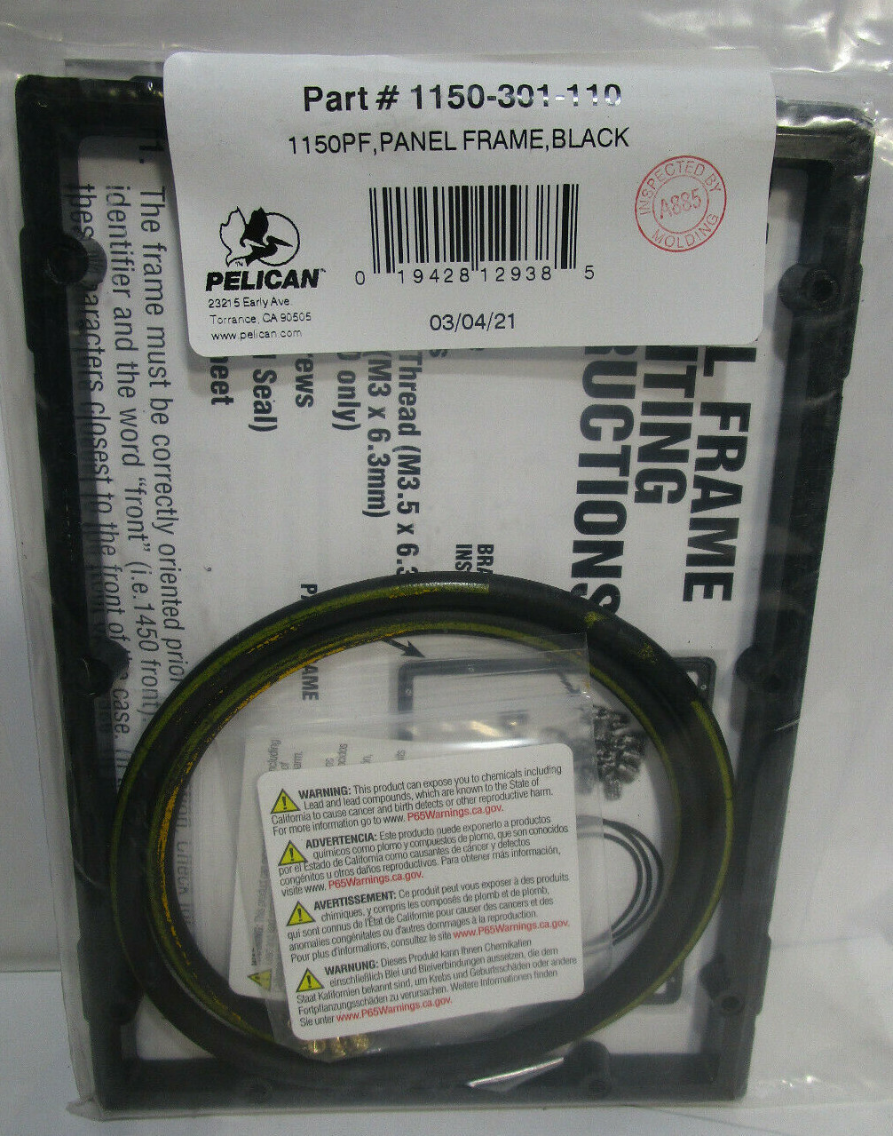 Pelican 1150PF Special Application Panel Frame Kit