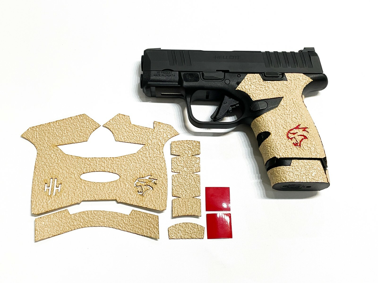HANDLEITGRIPS Desert Sand Textured Rubber Gun Grip Wrap for Springfield Hellcat