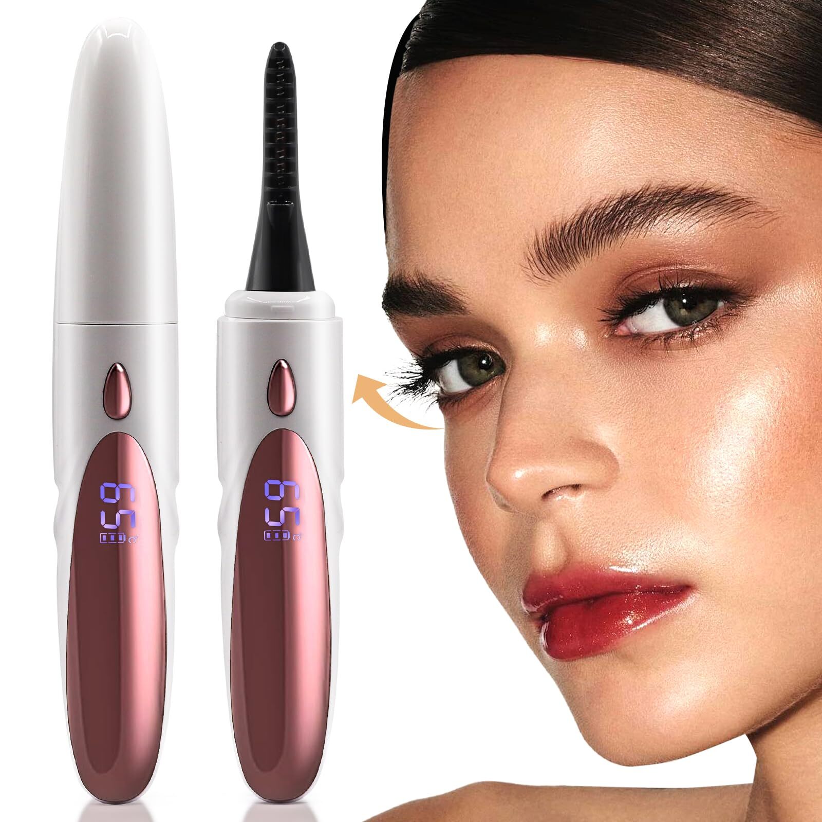 Heated Eyelash Curlers Fast Heat up Within 10s 24 Hours Long Lasting Electric...