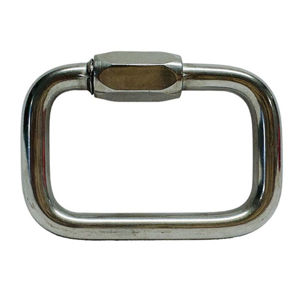 Stainless Steel T316 1/8" Square Quick Link Locking Carabiner 330 Lbs WLL