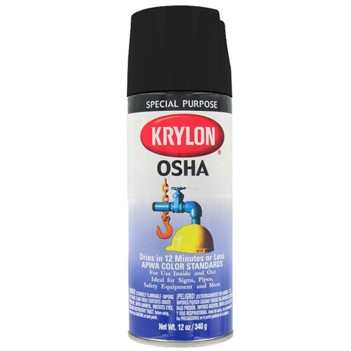 Krylon 1601 12-Oz OSHA High-Gloss Safety Black Fast-Dry Spray Paint