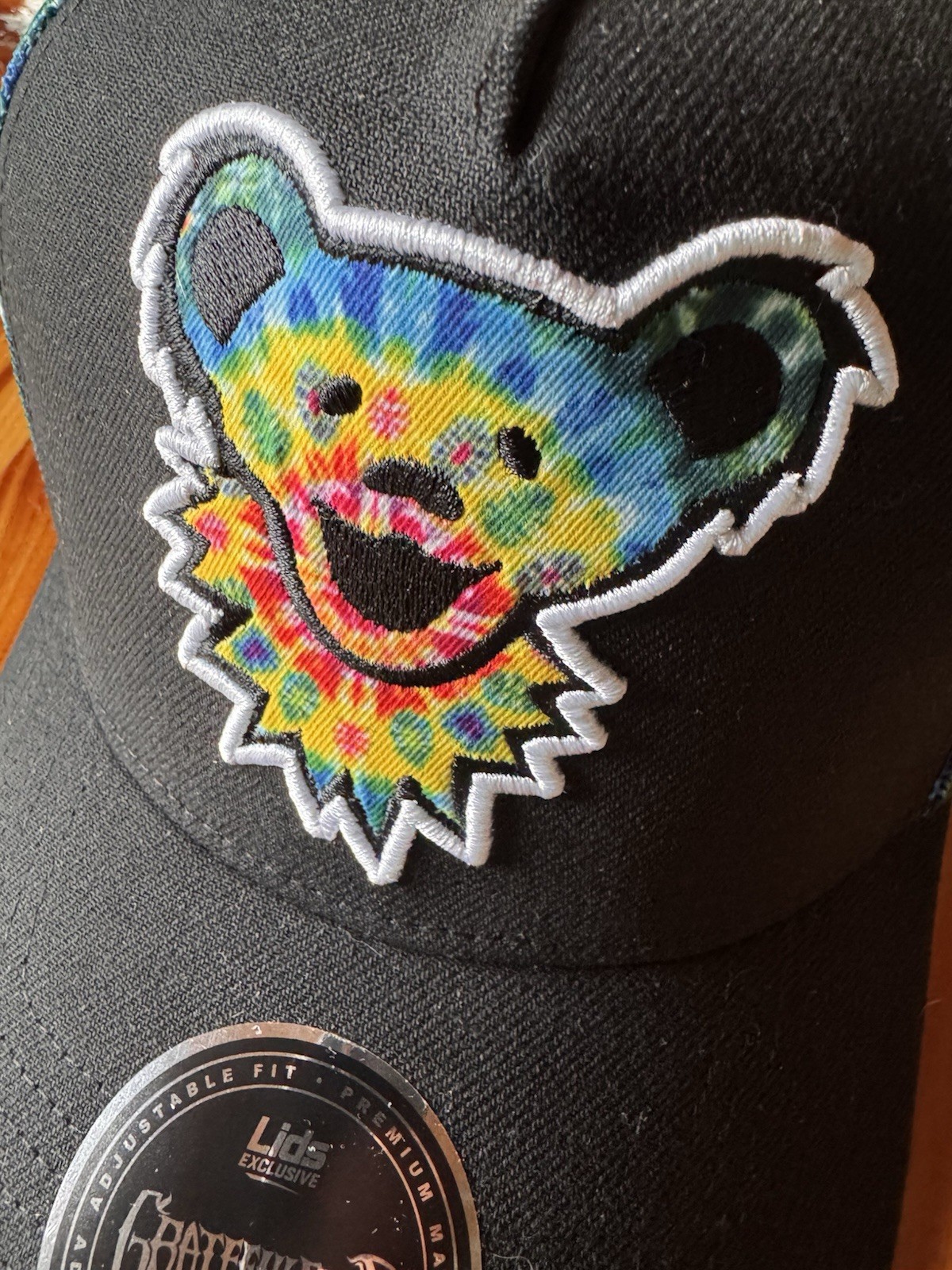 Grateful Dead Bear A-Frame Trucker Hat Cap. Tie dye mesh Lids exclusive. New