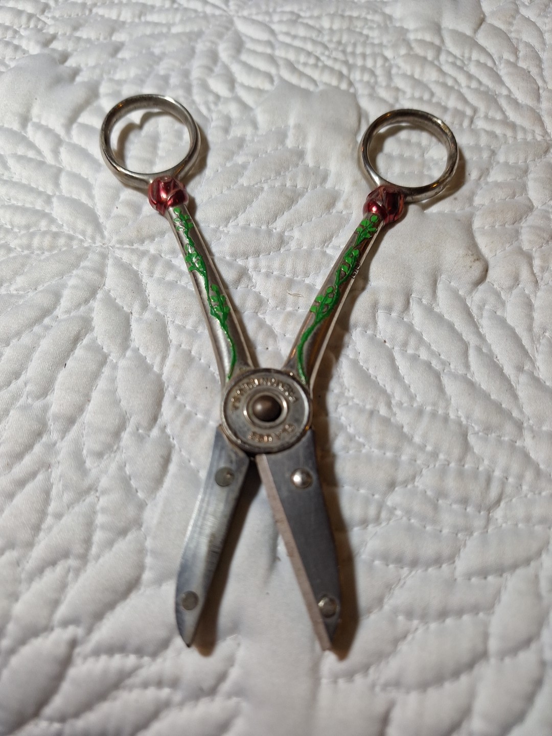 Clauss Garden Club Floral Shears Scissors Ornate Rose Handles Vintage USA Made