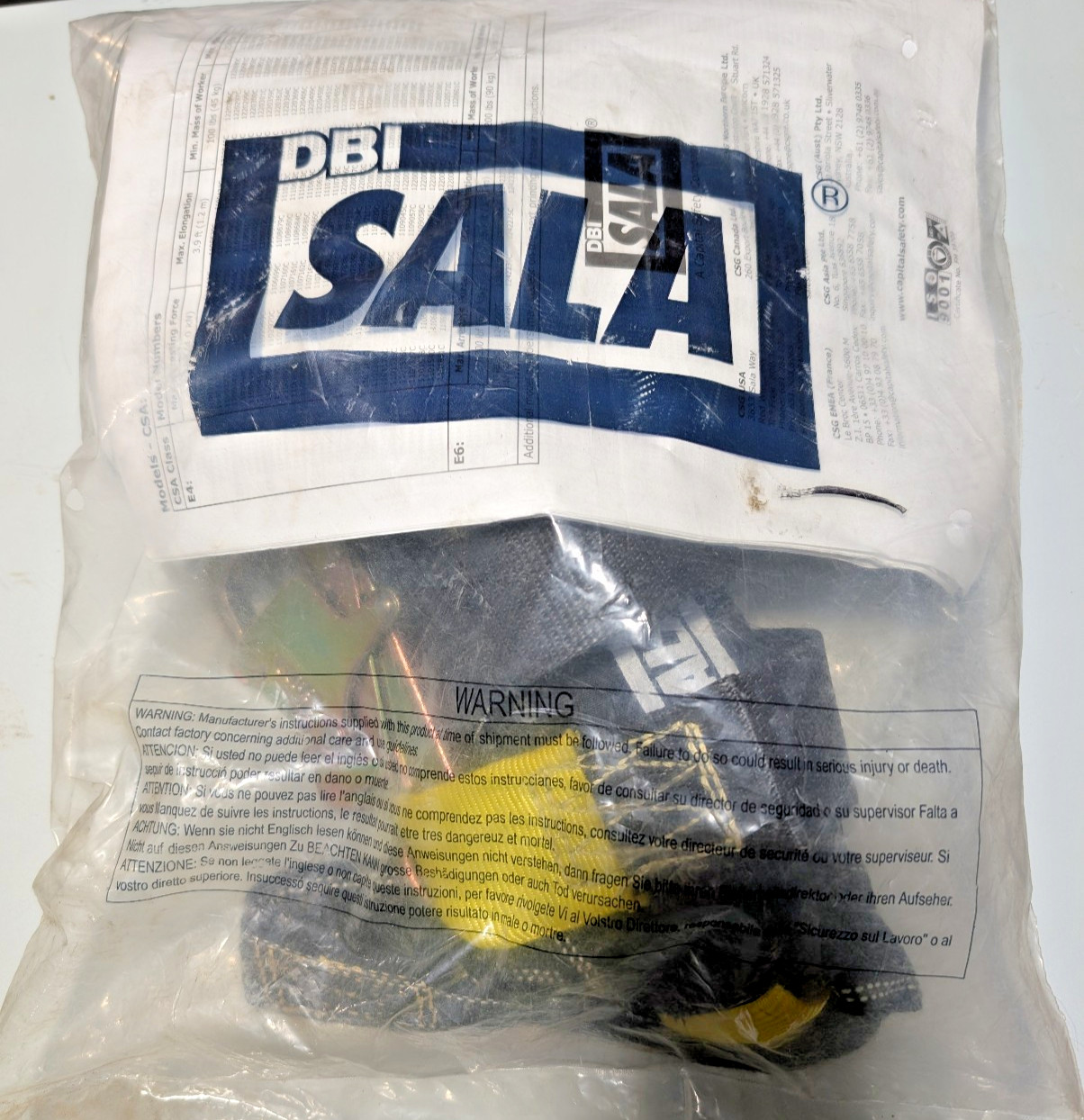 DBI-SALA 1240875 Shock-Absorbing Lanyard Ii K 5' Choker, 9501804 Ends, AF