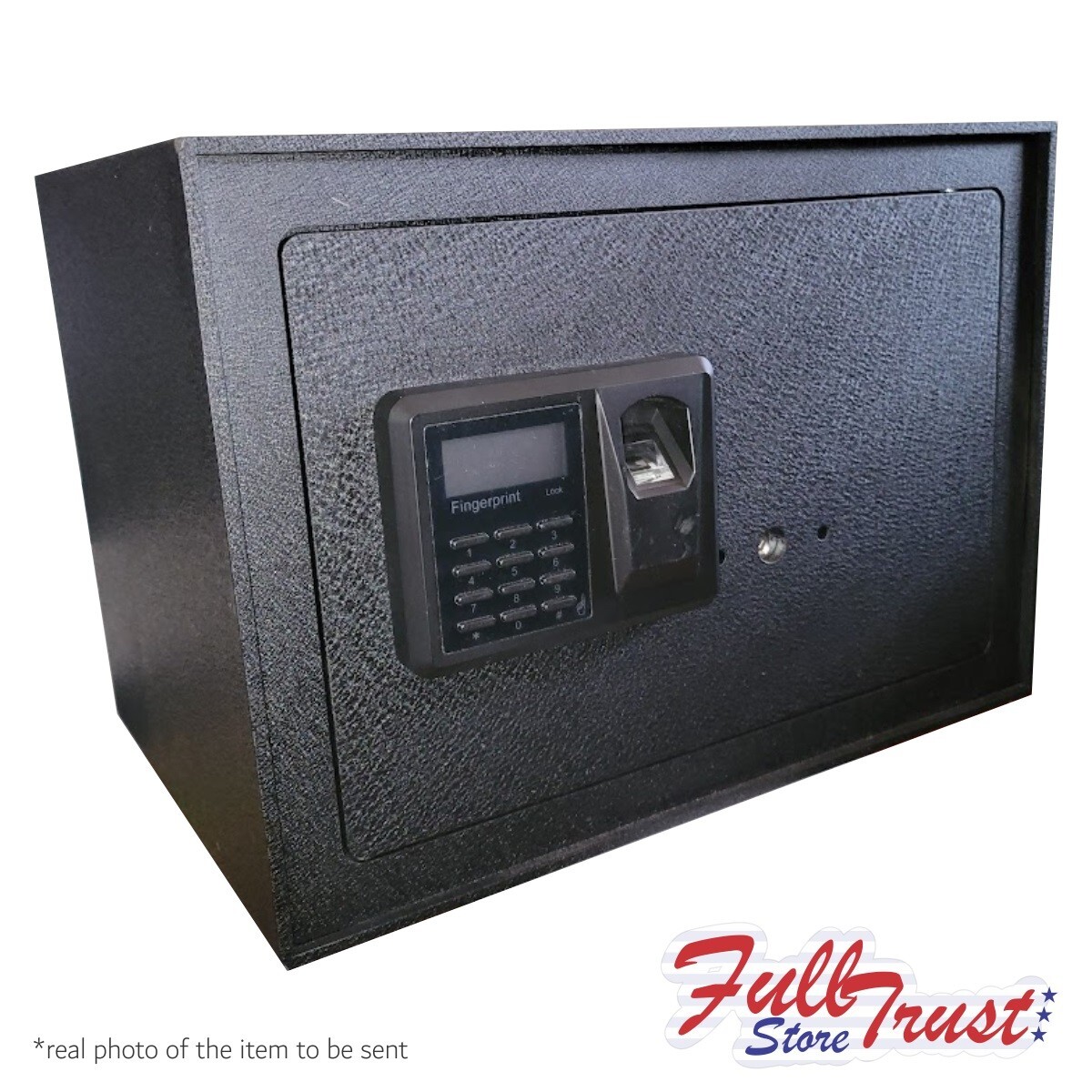 Grokk 0.8 Cu Ft Biometric Fingerprint Safe, Digital Lockbox w Keypad Remov Shelf
