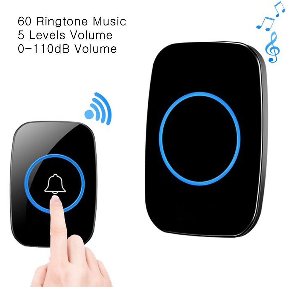 1000FT Wireless Doorbell Waterproof 2 Plugin Receiver Adjustable Volume 60 Chime