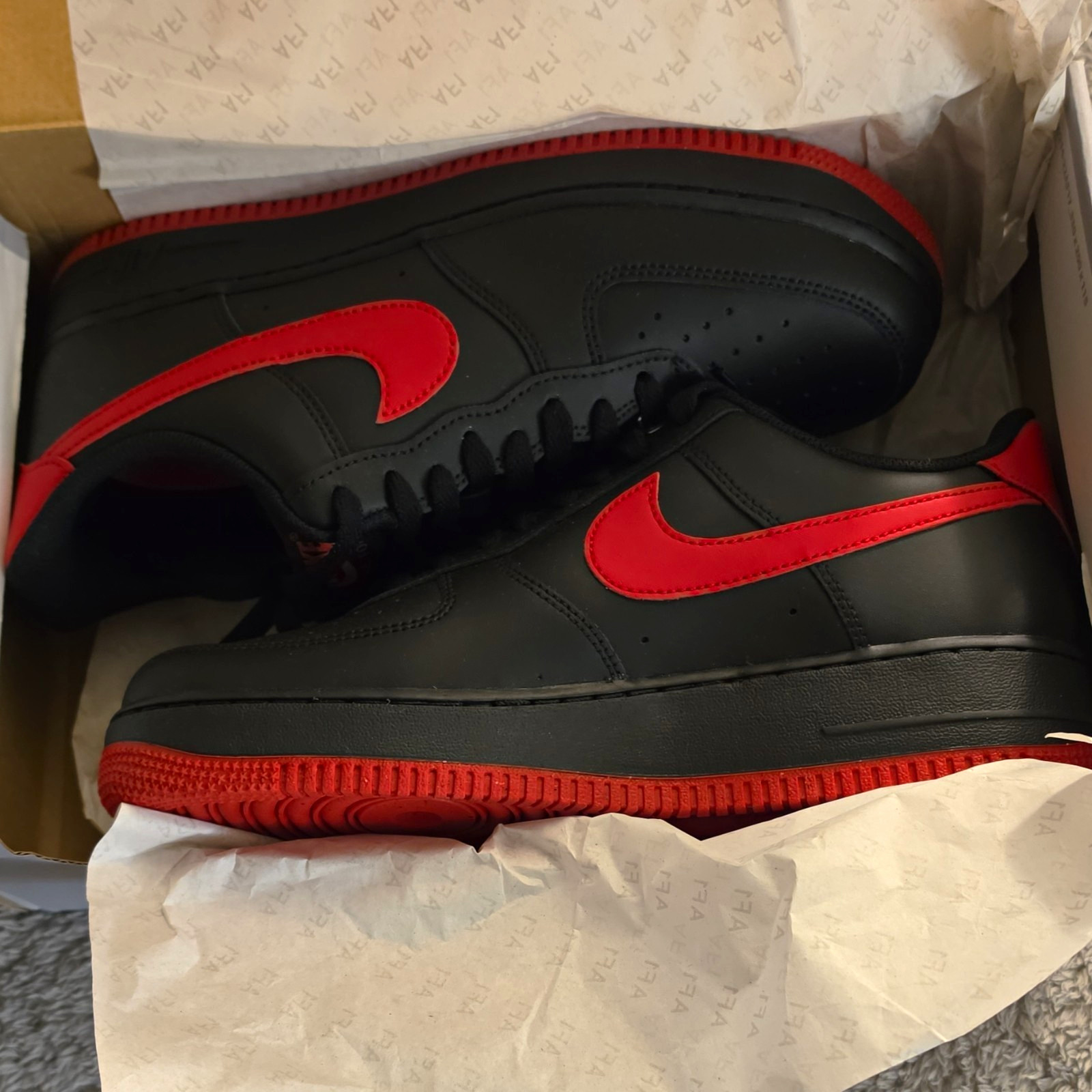 Nike Air Force 1 '07 Bred Black/University Red/Black FJ4146-002 Men's