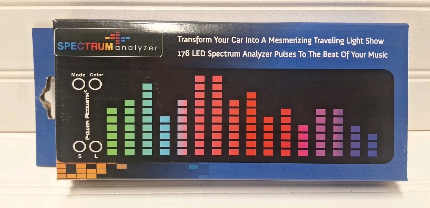 Power Acoustik - Spectrum Analyzer Music Display RGB Light, USB-C, NEW