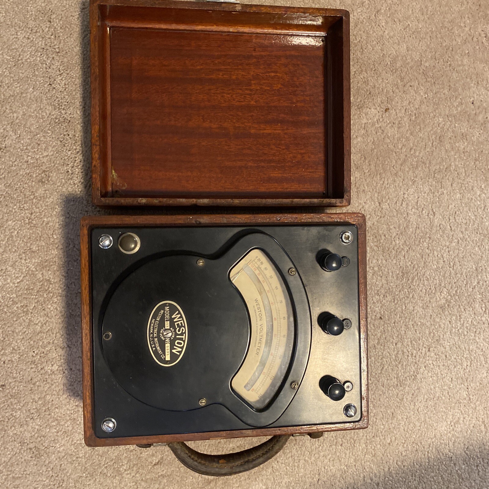 Vintage Antique Weston Model 341 AC Voltmeter 1948 Rare Test Equipment Steampunk