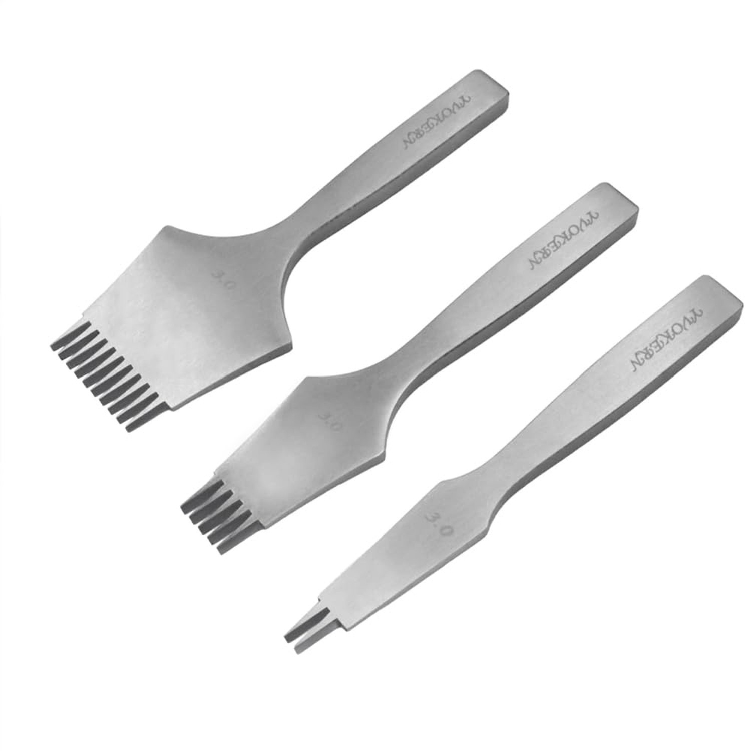 Professional Leather Craft French Angled Chisel Leather Craft Tools Hole Punc...