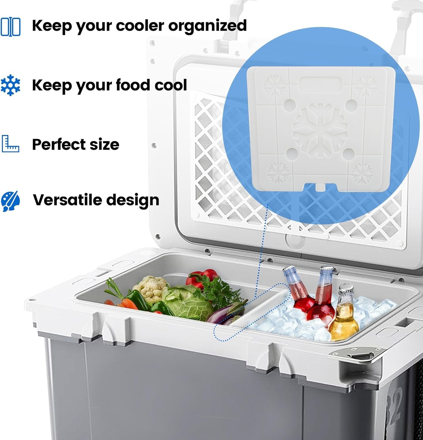 Ice Pack Cooler Divider, Compatible with RTIC Cooler, Freezable Cooler Divide...